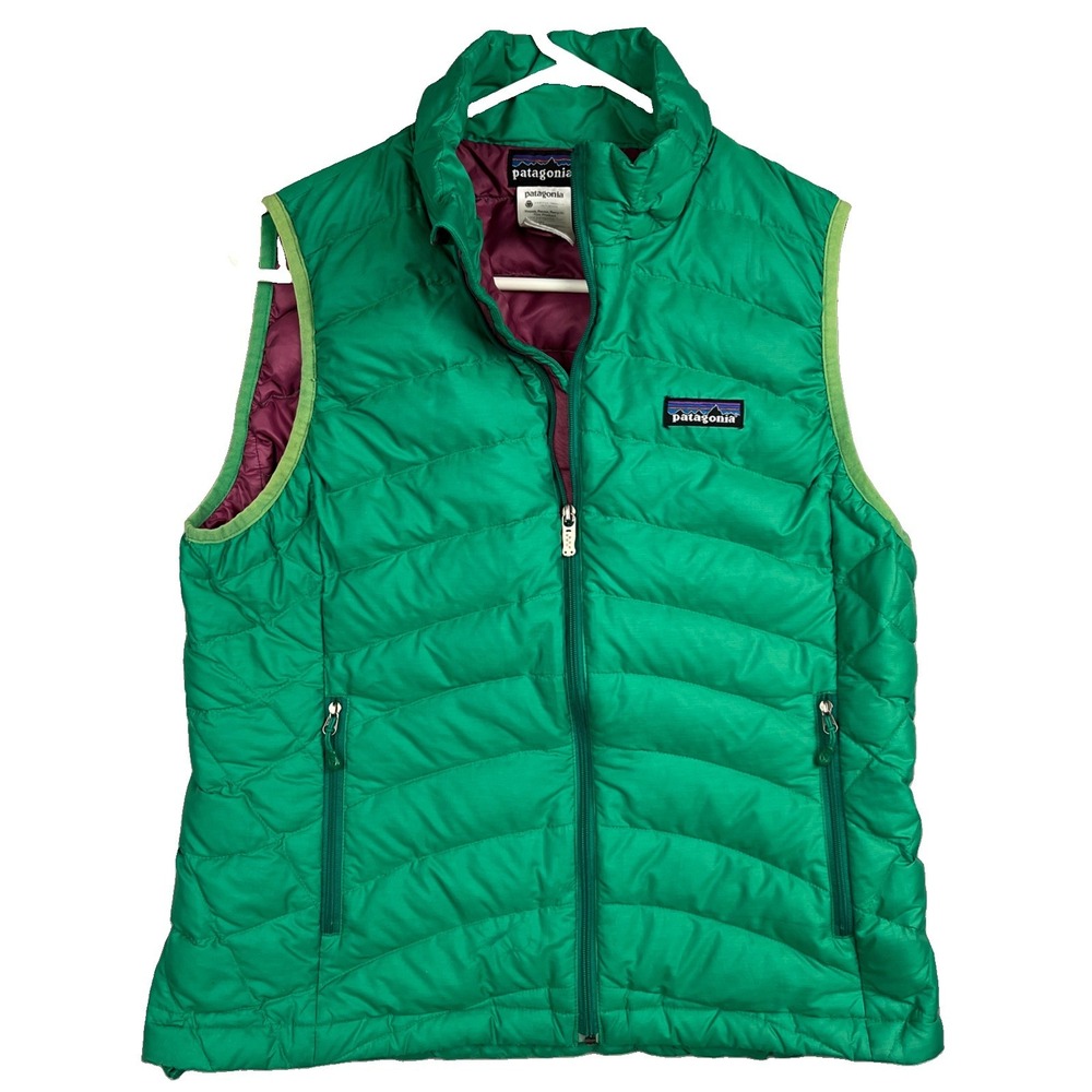 Patagonia Down Sweater Vest Women's Medium Green Puffer Full Zip Quilted